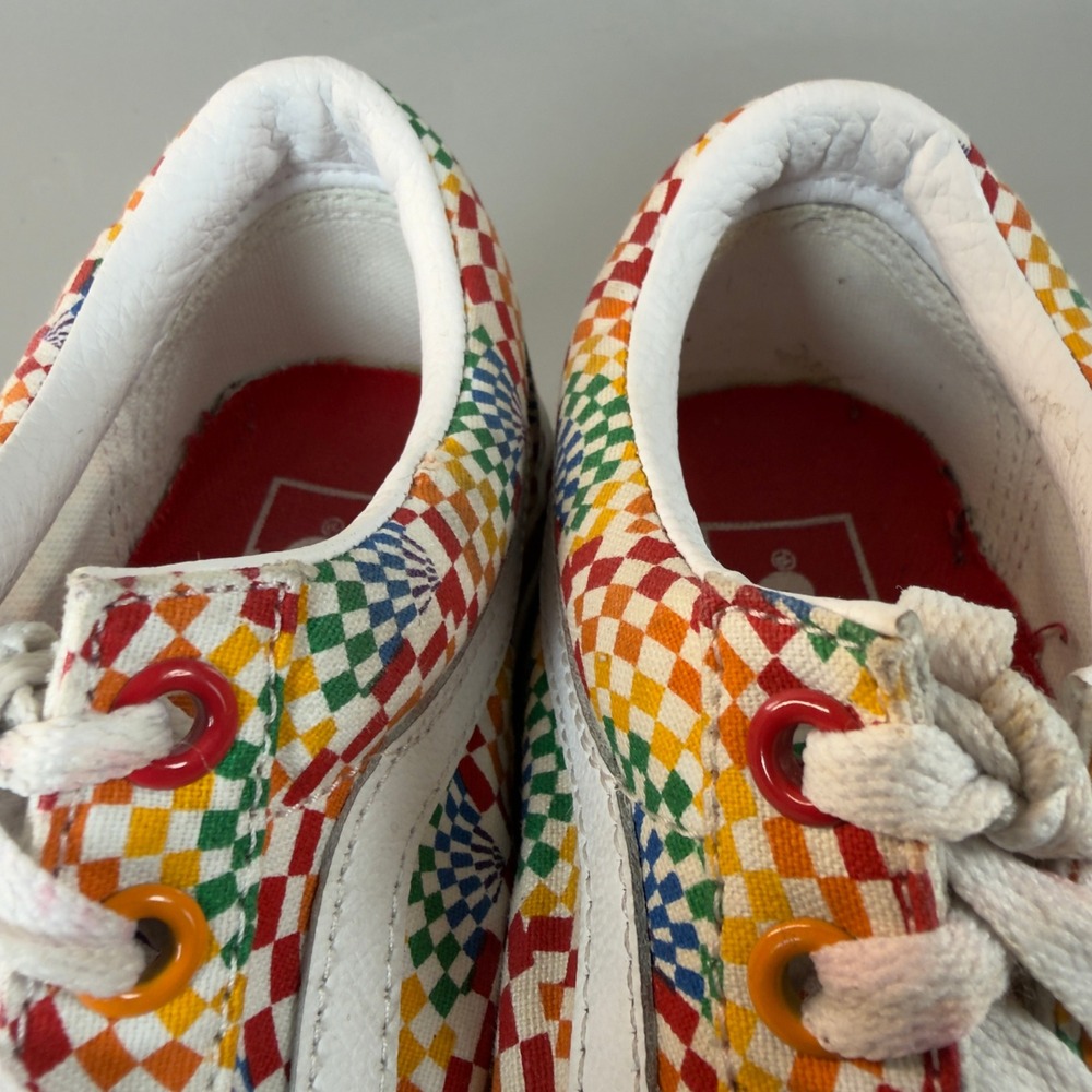 Vans Old Skool Platform Pride Womens 7.5 7 1/2 Rainbow All Over Skate‎ Shoe Lace - Picture 14 of 16